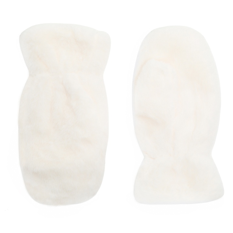 Faux fur mittens "Fideli Thumb" Off white
